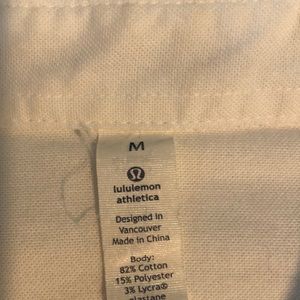 Men’s lulu lemon white button down shirt size medium only worn once